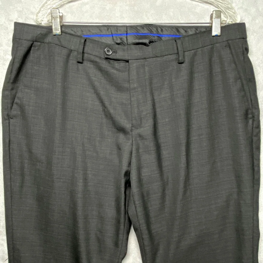 Eddie Domani Mens Dress Pants Flat Front Straight Leg Size 36x30‎ Charcoal
